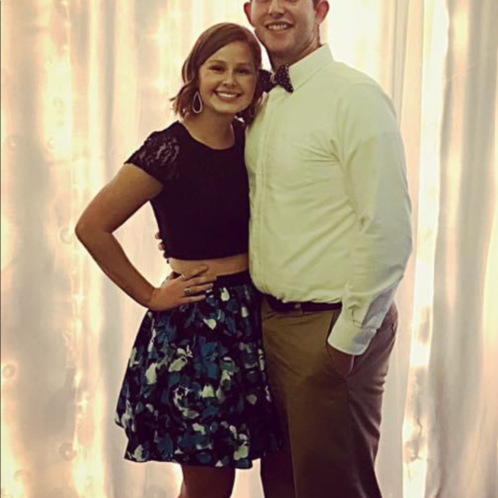 Size 5. Two piece formal dress. Short! Worn once